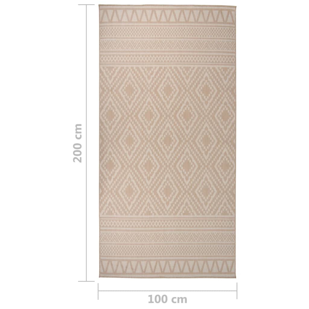vidaXL Covor de exterior, dungi maro, 100x200 cm, țesătură plată vidaXL Covor de exterior, dungi maro, 100x200 cm, țesătură plată