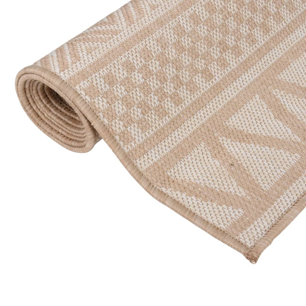 vidaXL Covor de exterior, dungi maro, 120x170 cm, țesătură plată vidaXL Covor de exterior, dungi maro, 120x170 cm, țesătură plată