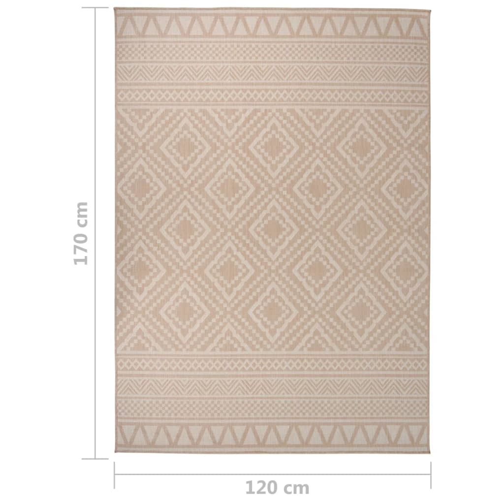 vidaXL Covor de exterior, dungi maro, 120x170 cm, țesătură plată vidaXL Covor de exterior, dungi maro, 120x170 cm, țesătură plată