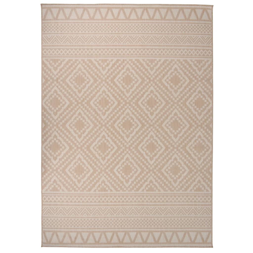 vidaXL Covor de exterior, dungi maro, 140x200 cm, țesătură plată vidaXL Covor de exterior, dungi maro, 140x200 cm, țesătură plată