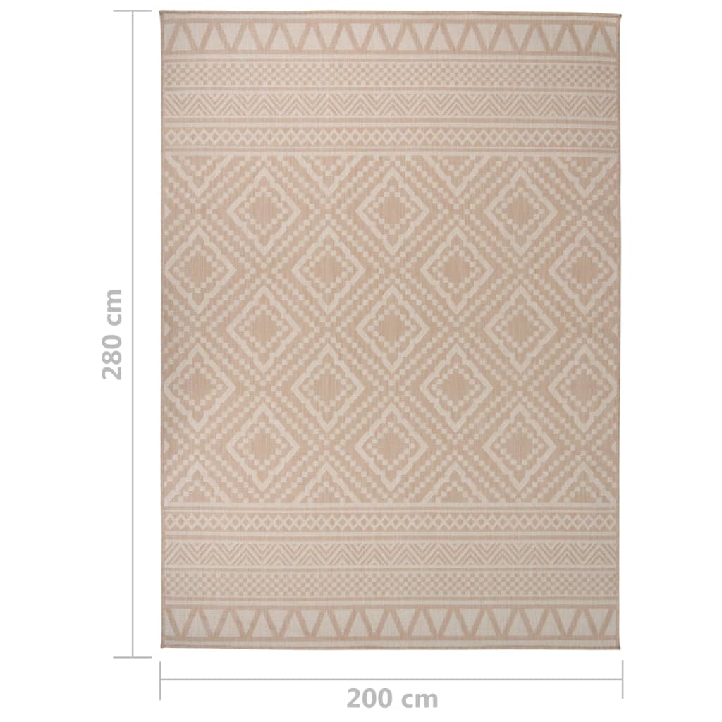 vidaXL Covor de exterior, dungi maro, 200x280 cm, țesătură plată vidaXL Covor de exterior, dungi maro, 200x280 cm, țesătură plată