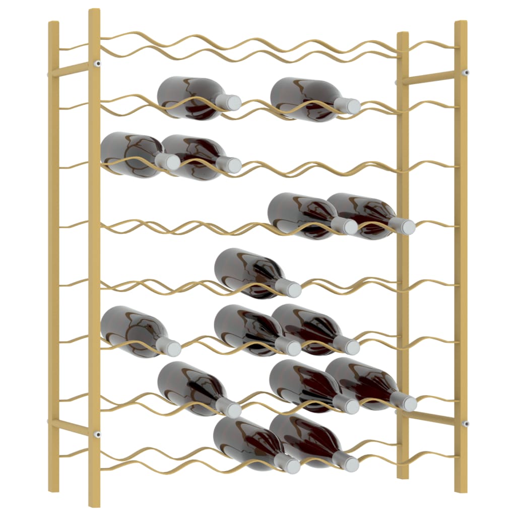 vidaXL Suport sticle de vin, 48 sticle, auriu, metal vidaXL Suport sticle de vin, 48 sticle, auriu, metal
