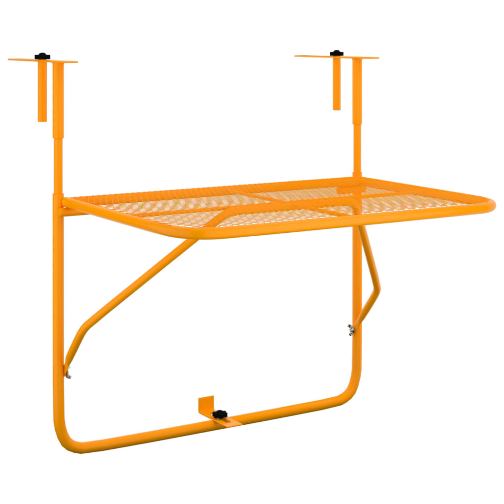 vidaXL Masă de balcon, galben, 60x40 cm, oțel vidaXL Masă de balcon, galben, 60x40 cm, oțel