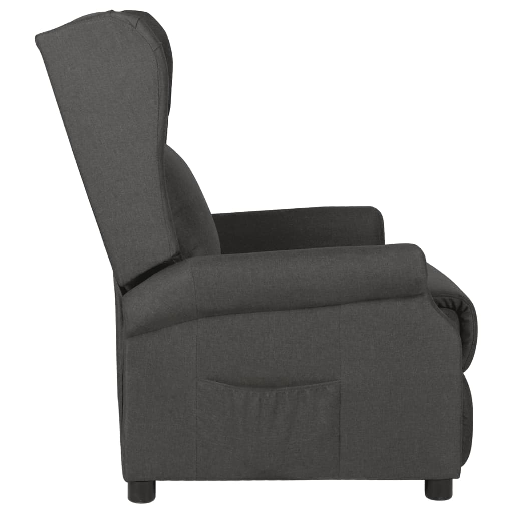 vidaXL Fotoliu rabatabil, gri închis, material textil