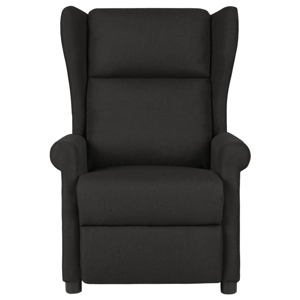 vidaXL Fotoliu rabatabil, negru, material textil vidaXL Fotoliu rabatabil, negru, material textil