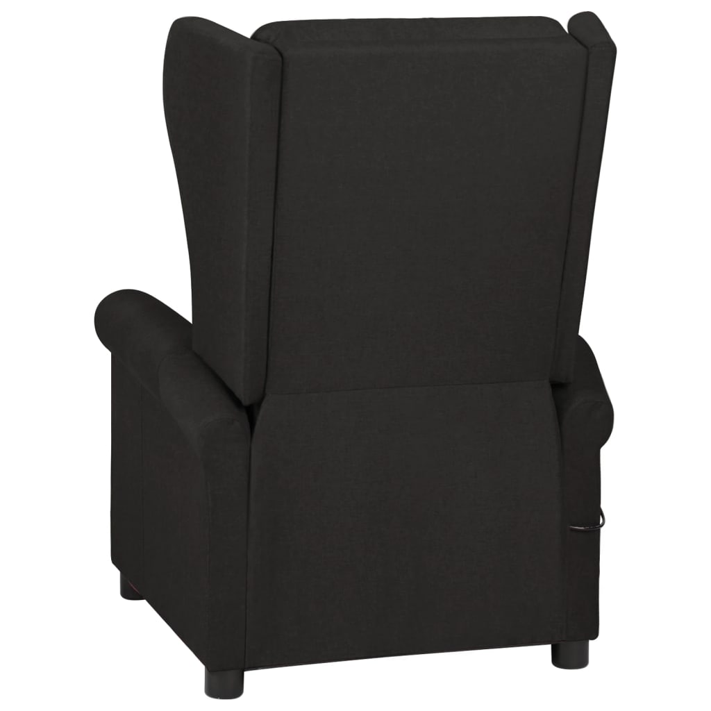 vidaXL Fotoliu rabatabil, negru, material textil vidaXL Fotoliu rabatabil, negru, material textil