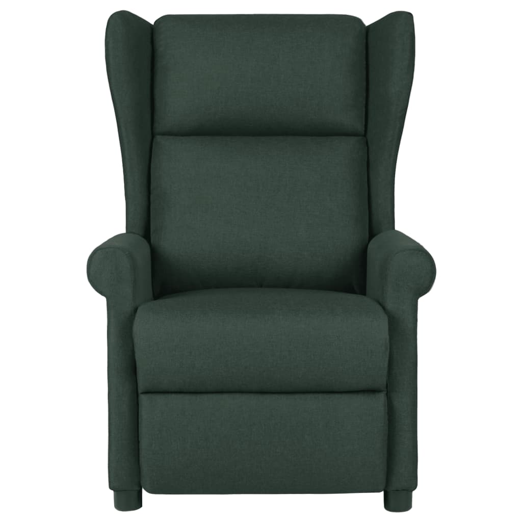 vidaXL Fotoliu rabatabil, verde închis, material textil vidaXL Fotoliu rabatabil, verde închis, material textil
