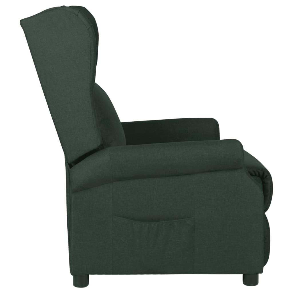 vidaXL Fotoliu rabatabil, verde închis, material textil vidaXL Fotoliu rabatabil, verde închis, material textil