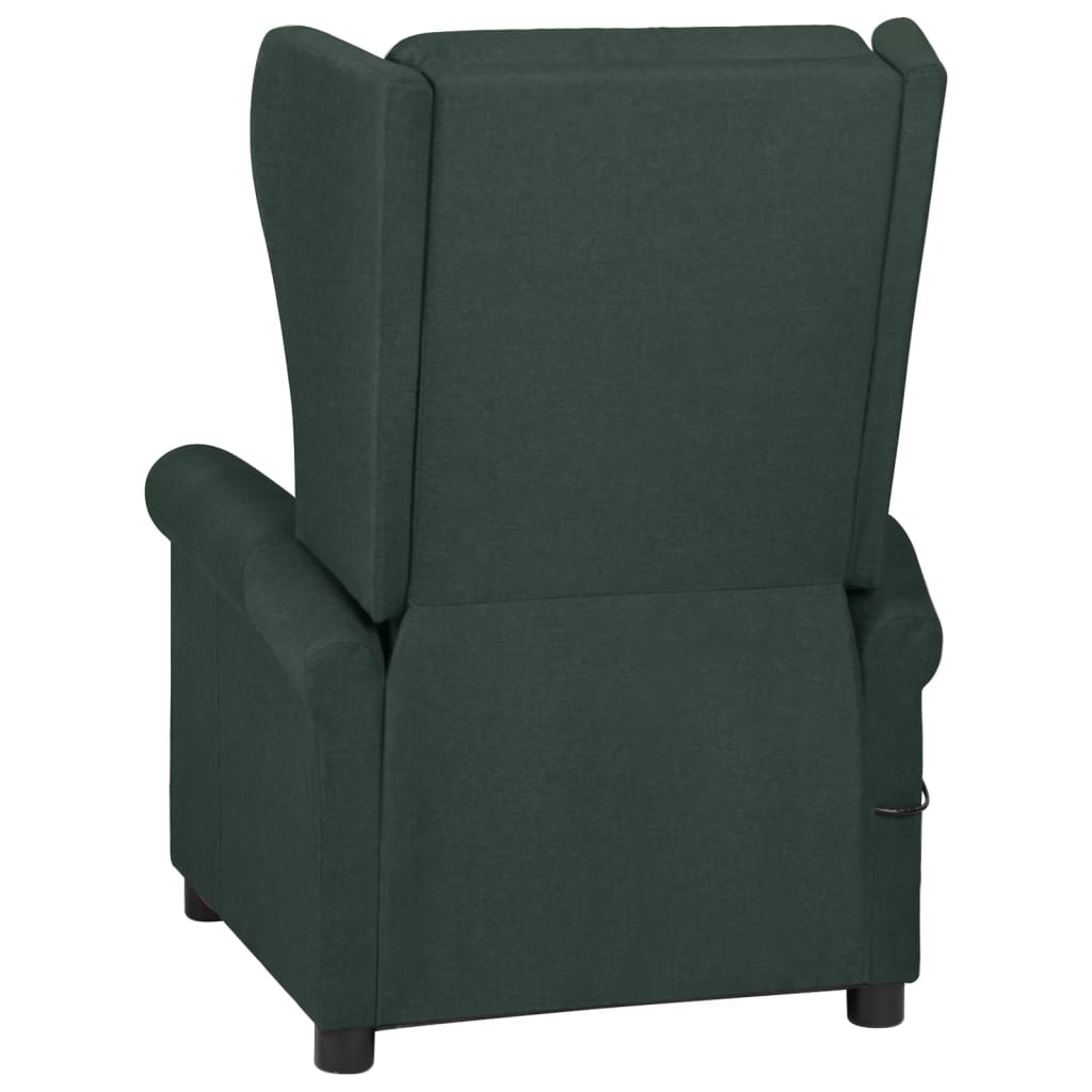 vidaXL Fotoliu rabatabil, verde închis, material textil vidaXL Fotoliu rabatabil, verde închis, material textil