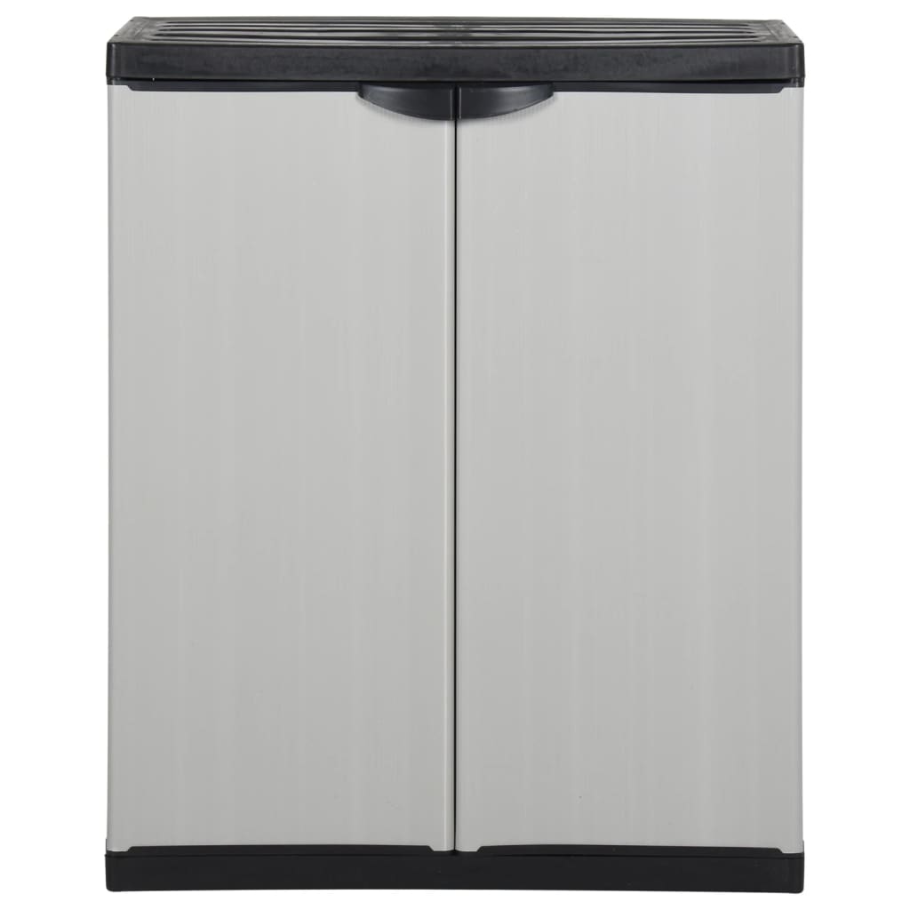 vidaXL Dulap de depozitare grădină, cu 1 raft, gri/negru, 68x40x85 cm vidaXL Dulap de depozitare grădină, cu 1 raft, gri/negru, 68x40x85 cm