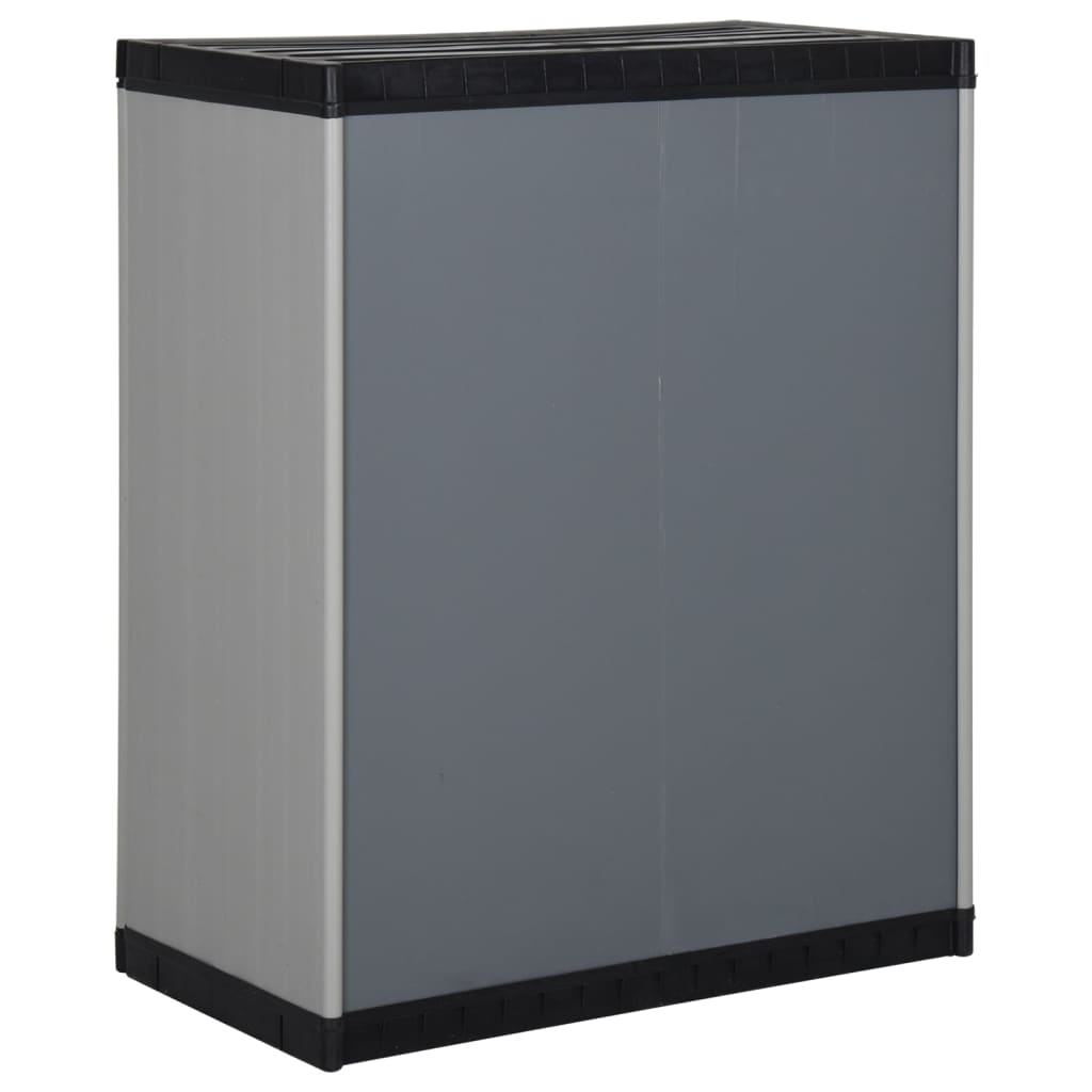 vidaXL Dulap de depozitare grădină, cu 1 raft, gri/negru, 68x40x85 cm vidaXL Dulap de depozitare grădină, cu 1 raft, gri/negru, 68x40x85 cm