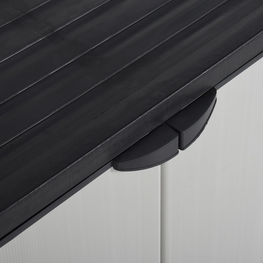 vidaXL Dulap de depozitare grădină, cu 1 raft, gri/negru, 68x40x85 cm vidaXL Dulap de depozitare grădină, cu 1 raft, gri/negru, 68x40x85 cm