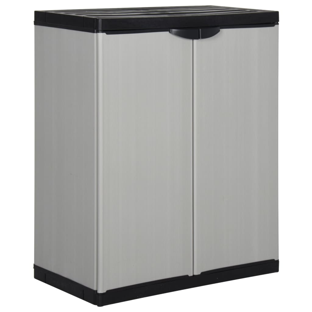 vidaXL Dulap de depozitare grădină, cu 1 raft, gri/negru, 68x40x85 cm vidaXL Dulap de depozitare grădină, cu 1 raft, gri/negru, 68x40x85 cm