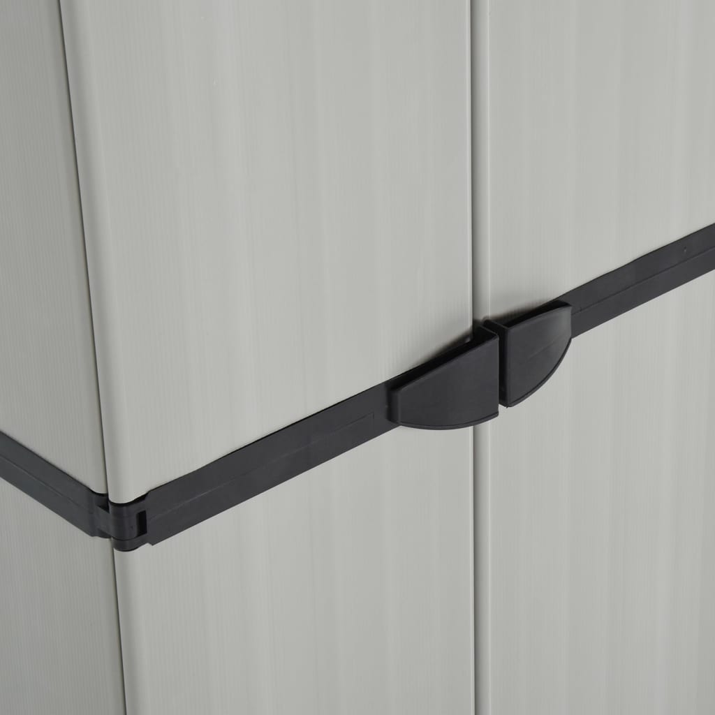 vidaXL Dulap depozitare de grădină, 3 rafturi, gri/negru, 68x40x168 cm