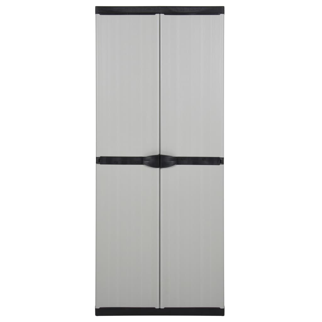 vidaXL Dulap de depozitare grădină cu 3 rafturi gri/negru 68x40x168 cm