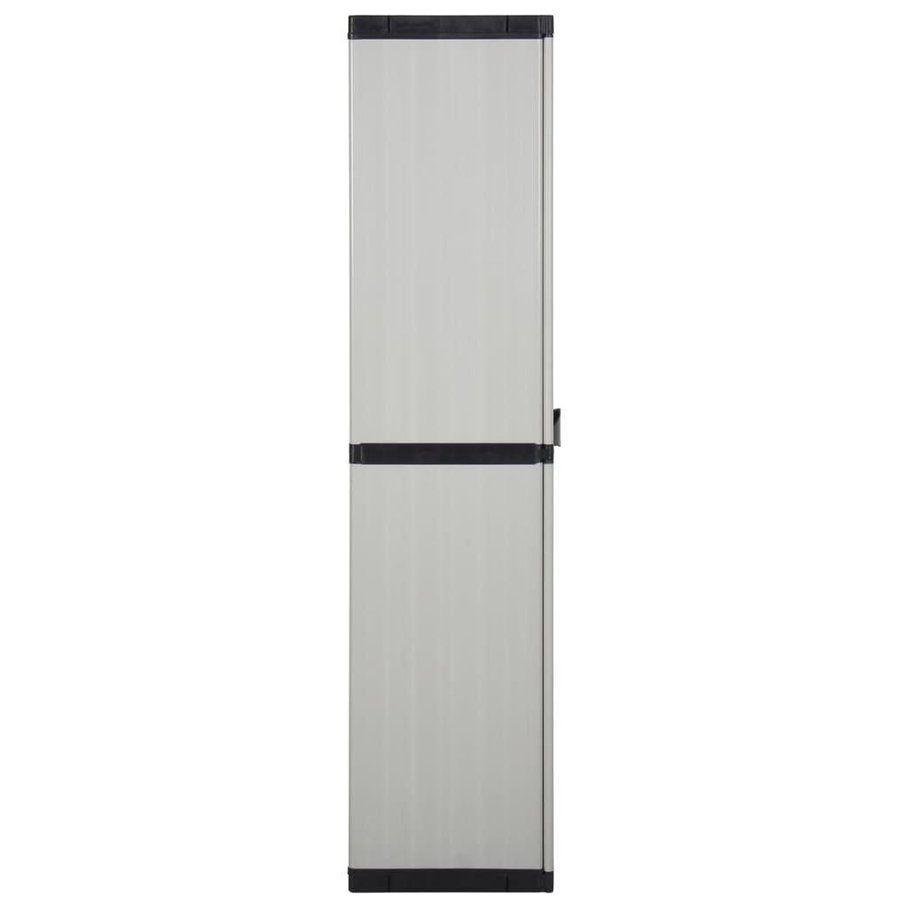 vidaXL Dulap de depozitare grădină cu 3 rafturi gri/negru 68x40x168 cm