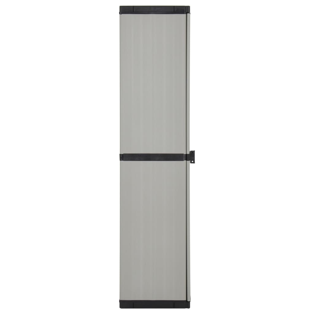 vidaXL Dulap depozitare de grădină, 3 rafturi, gri/negru, 34x40x168 cm