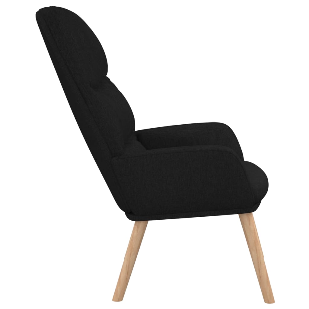 vidaXL Scaun de relaxare, negru, material textil vidaXL Scaun de relaxare, negru, material textil