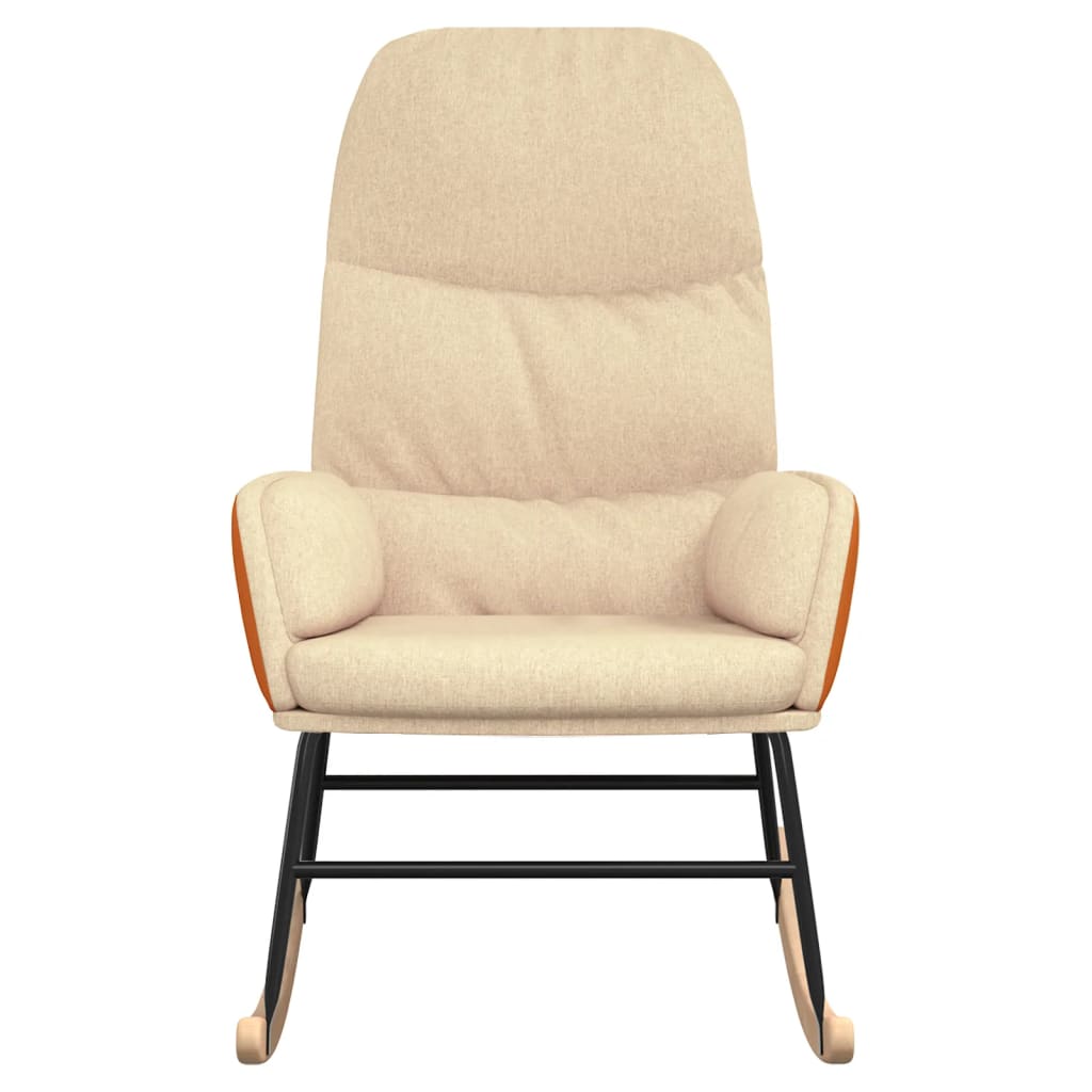 vidaXL Scaun balansoar, alb crem, material textil vidaXL Scaun balansoar, alb crem, material textil