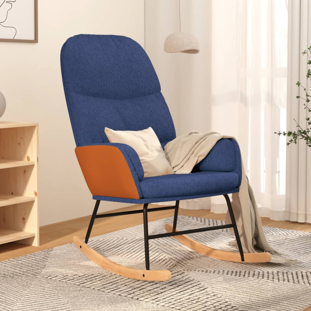 vidaXL Scaun balansoar, albastru, material textil vidaXL Scaun balansoar, albastru, material textil