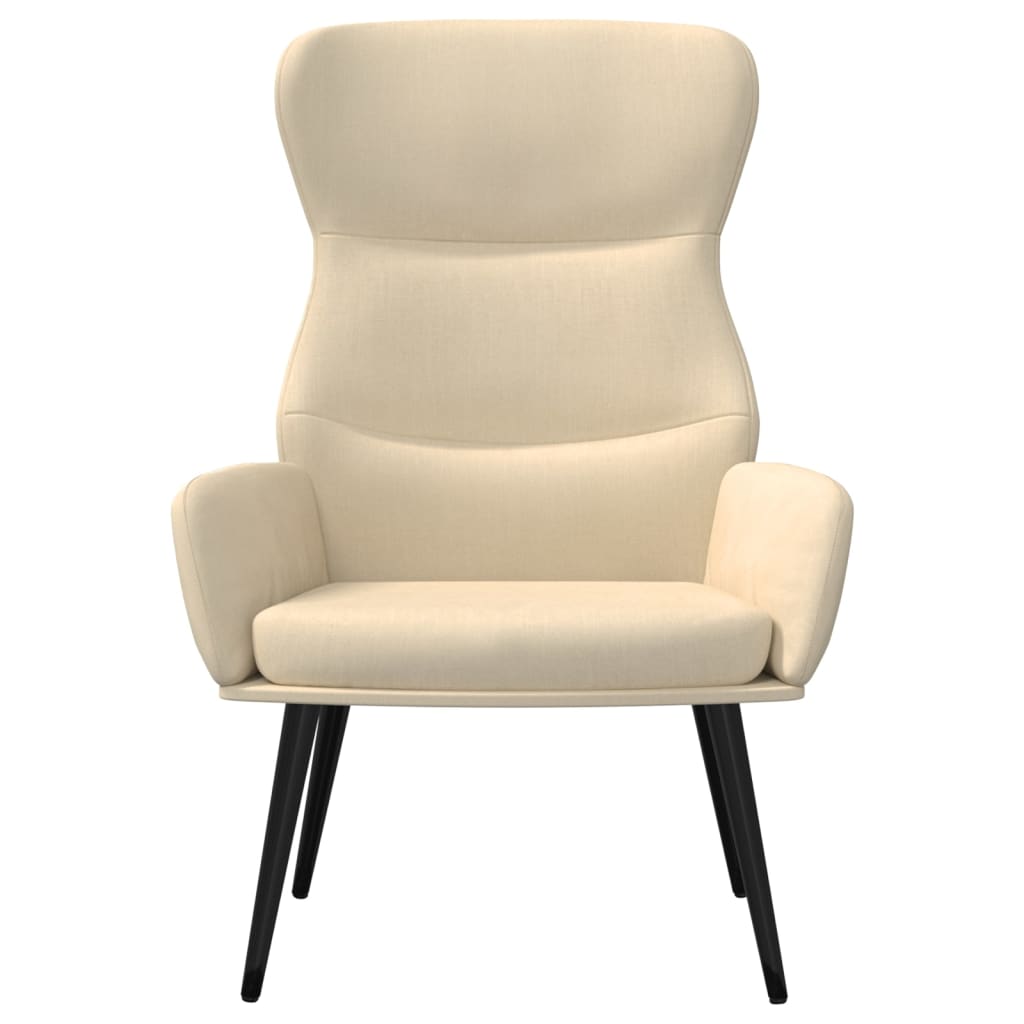 vidaXL Scaun de relaxare, crem, material textil