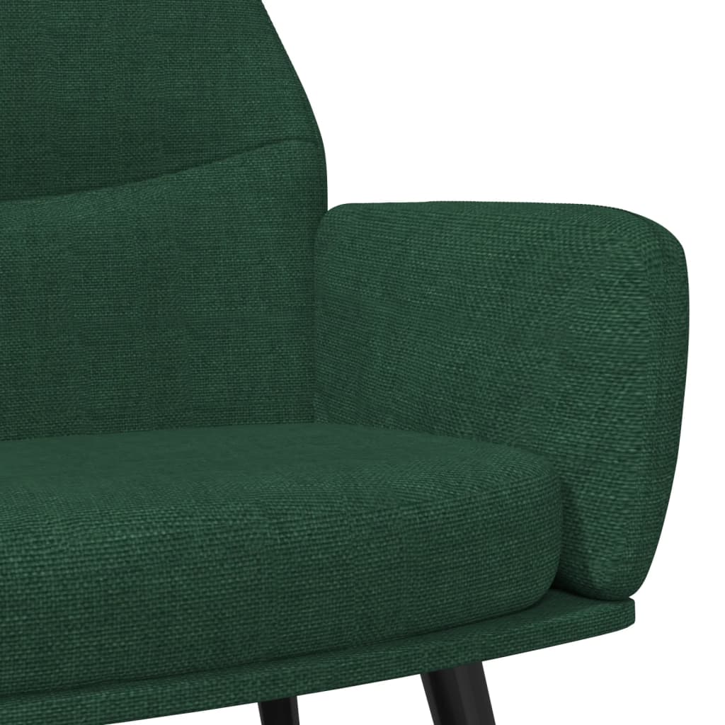 vidaXL Scaun de relaxare, verde închis, material textil