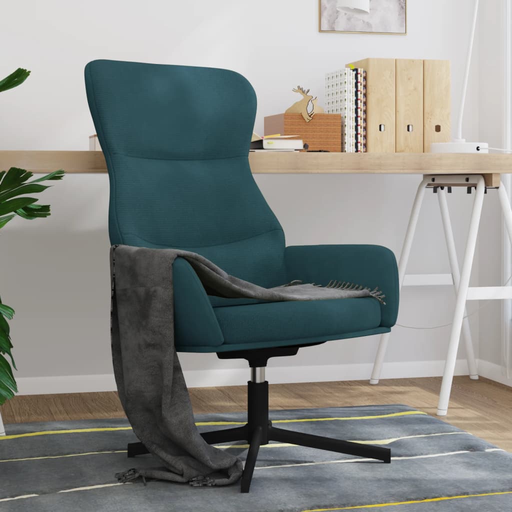 vidaXL Scaun de relaxare, albastru, catifea