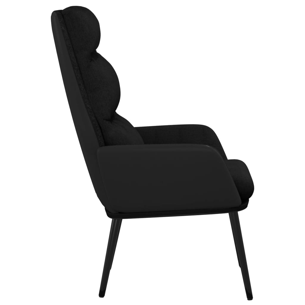 vidaXL Scaun de relaxare, negru, material textil vidaXL Scaun de relaxare, negru, material textil