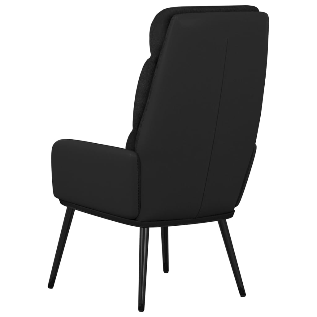 vidaXL Scaun de relaxare, negru, material textil vidaXL Scaun de relaxare, negru, material textil