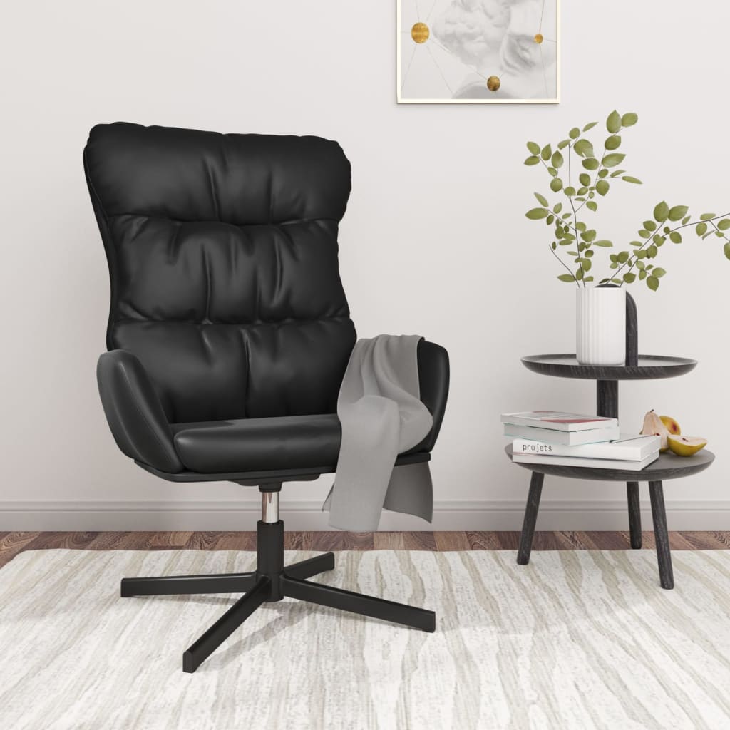 vidaXL Scaun de relaxare, negru, piele ecologică