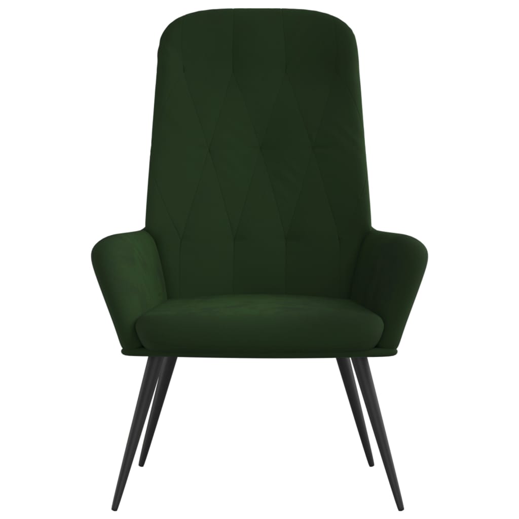 vidaXL Scaun de relaxare, verde închis, catifea