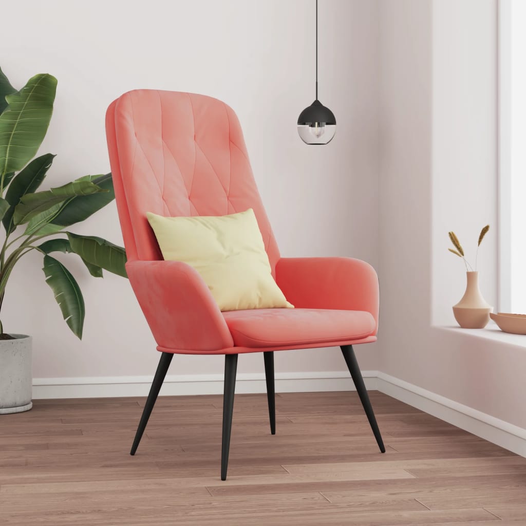 vidaXL Scaun de relaxare, roz, catifea