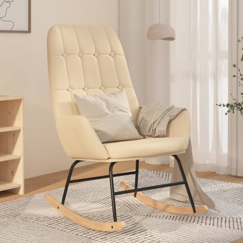 vidaXL Scaun balansoar, crem, material textil vidaXL Scaun balansoar, crem, material textil