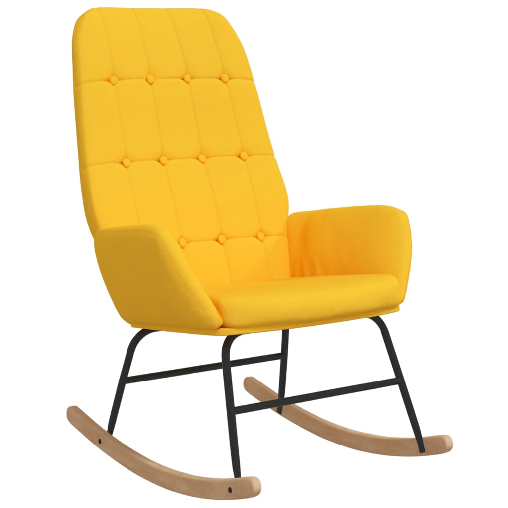 vidaXL Scaun balansoar, galben muștar, material textil