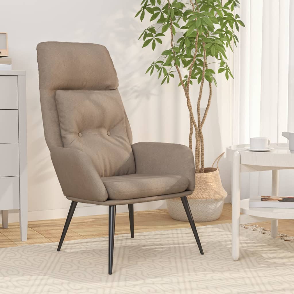 vidaXL Scaun de relaxare, gri taupe, piele întoarsă artificială vidaXL Scaun de relaxare, gri taupe, piele întoarsă artificială