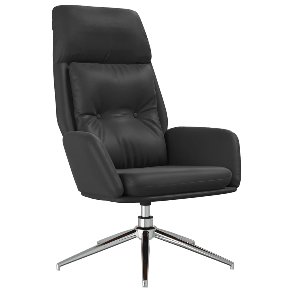 vidaXL Scaun de relaxare, negru, piele naturală