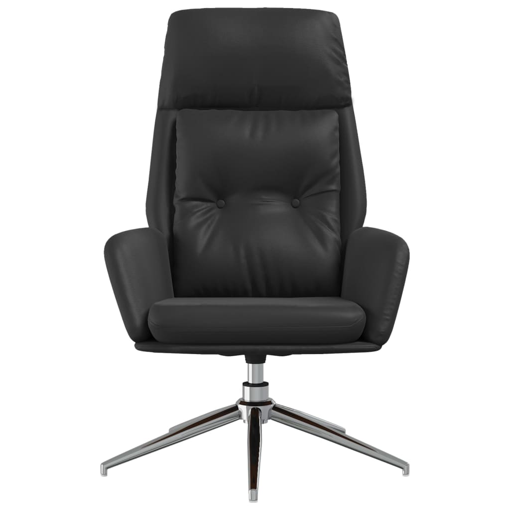 vidaXL Scaun de relaxare, negru, piele naturală