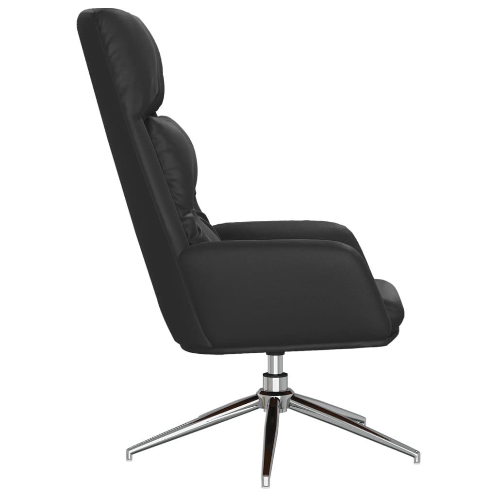 vidaXL Scaun de relaxare, negru, piele naturală
