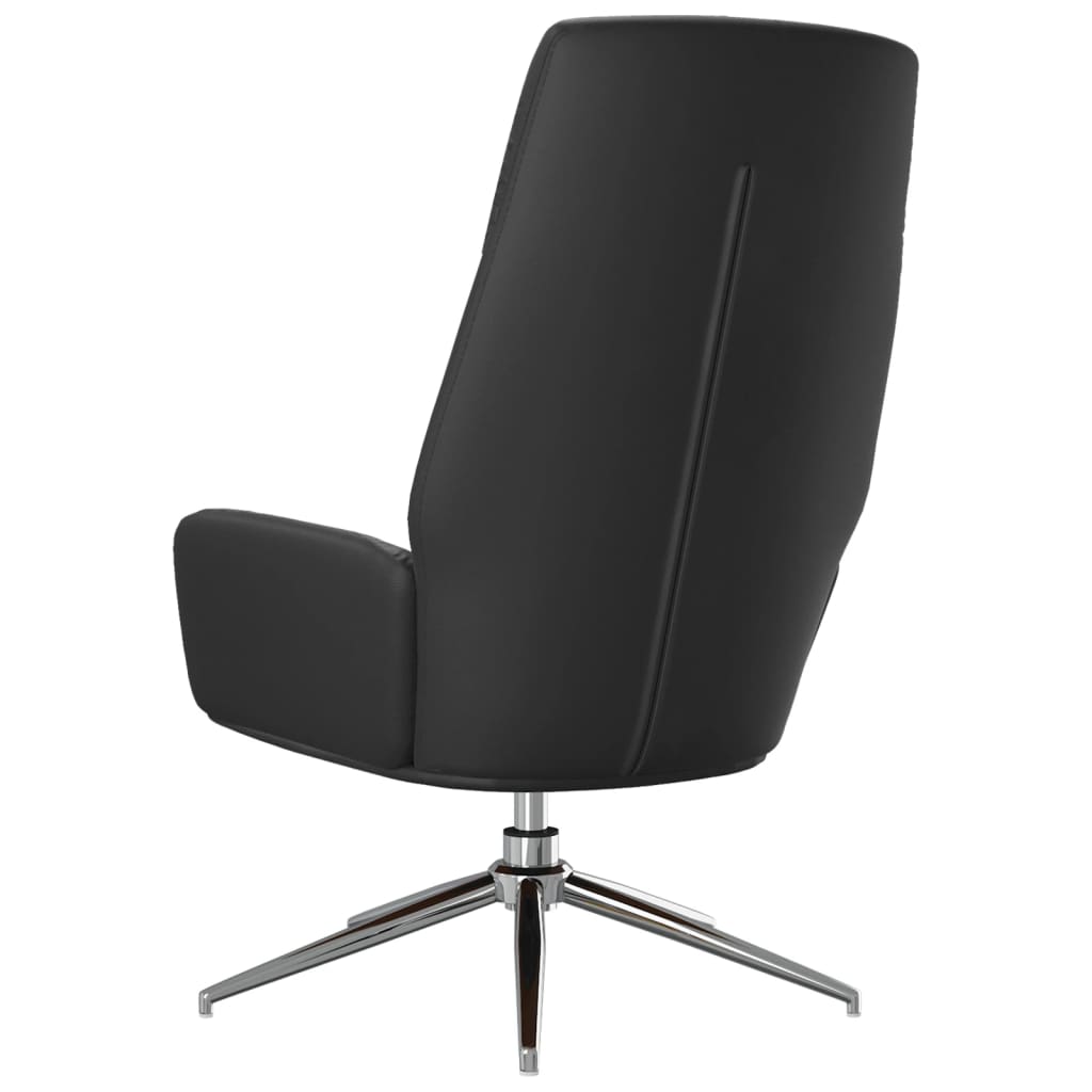 vidaXL Scaun de relaxare, negru, piele naturală