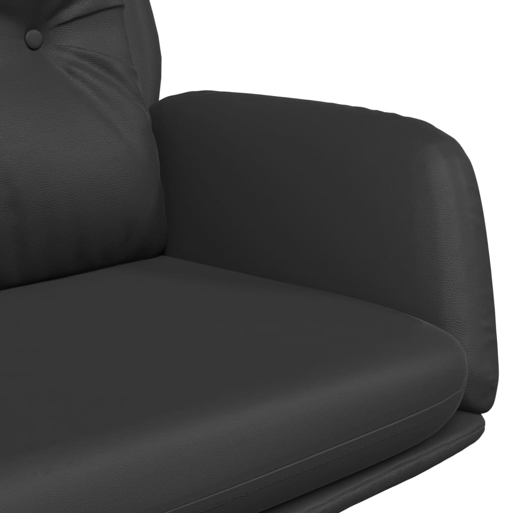 vidaXL Scaun de relaxare, negru, piele naturală