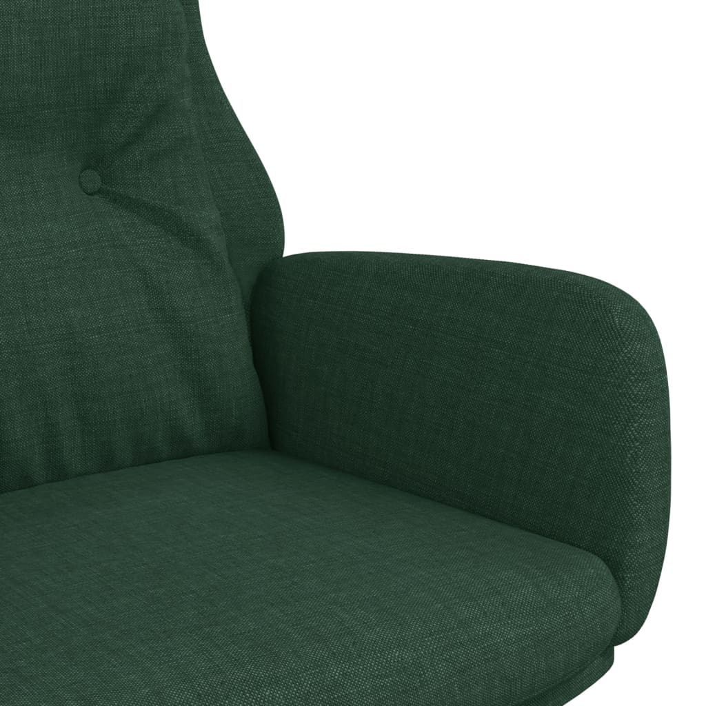 vidaXL Scaun de relaxare, verde închis, material textil