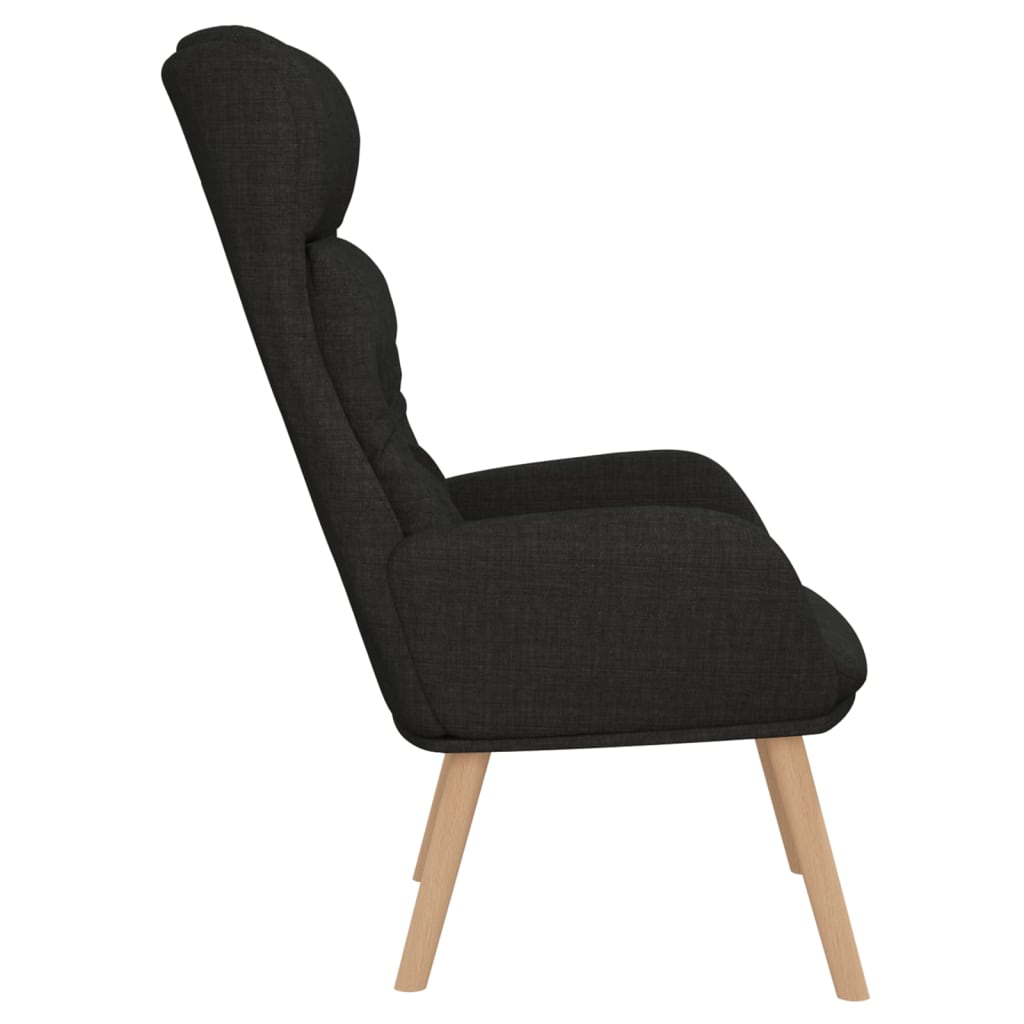 vidaXL Scaun de relaxare, negru, material textil vidaXL Scaun de relaxare, negru, material textil