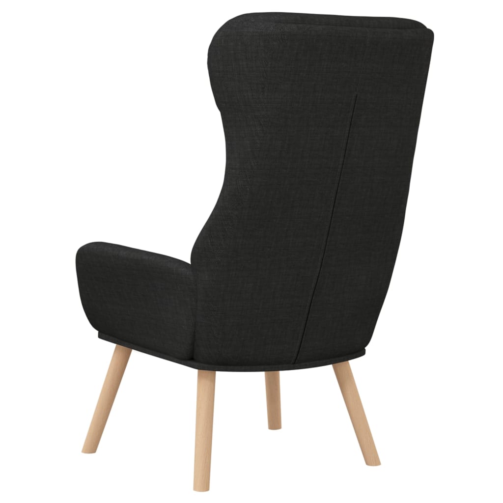 vidaXL Scaun de relaxare, negru, material textil vidaXL Scaun de relaxare, negru, material textil