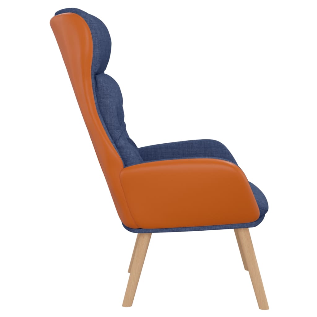 vidaXL Scaun de relaxare, albastru, textil și PVC