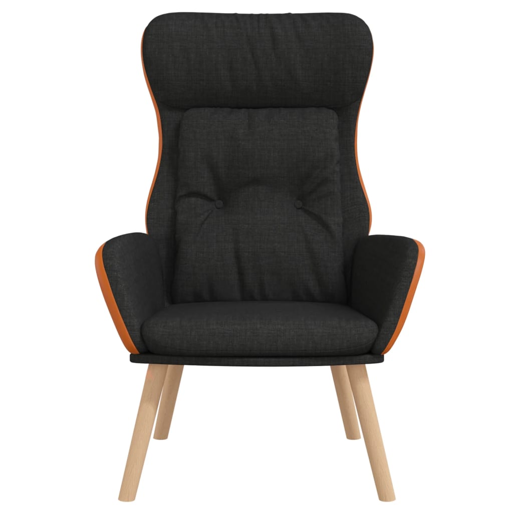 vidaXL Scaun de relaxare, negru, textil și PVC