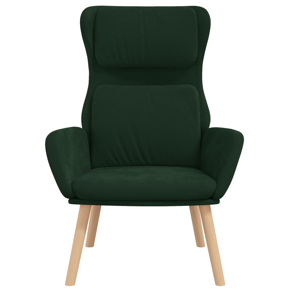 vidaXL Scaun de relaxare, verde închis, catifea