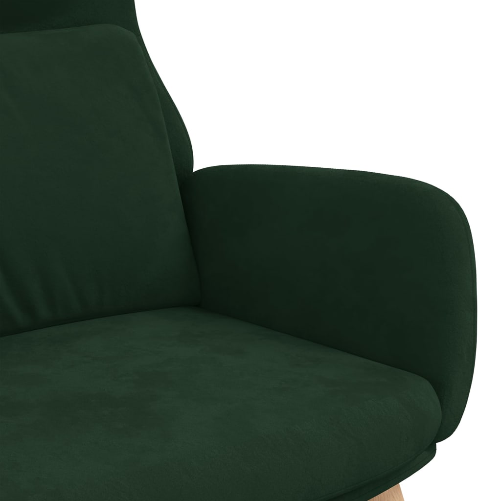 vidaXL Scaun de relaxare, verde închis, catifea