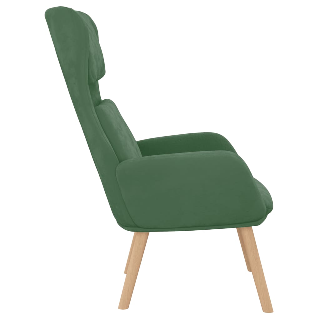 vidaXL Scaun de relaxare, verde deschis, catifea