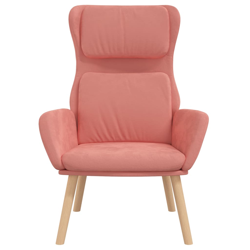 vidaXL Scaun de relaxare, roz, catifea vidaXL Scaun de relaxare, roz, catifea