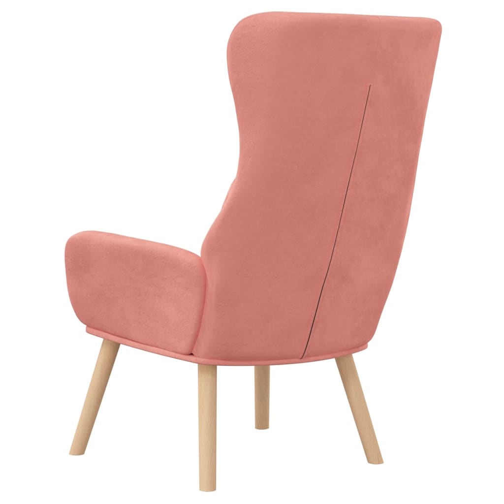 vidaXL Scaun de relaxare, roz, catifea vidaXL Scaun de relaxare, roz, catifea